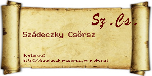 Szádeczky Csörsz névjegykártya
